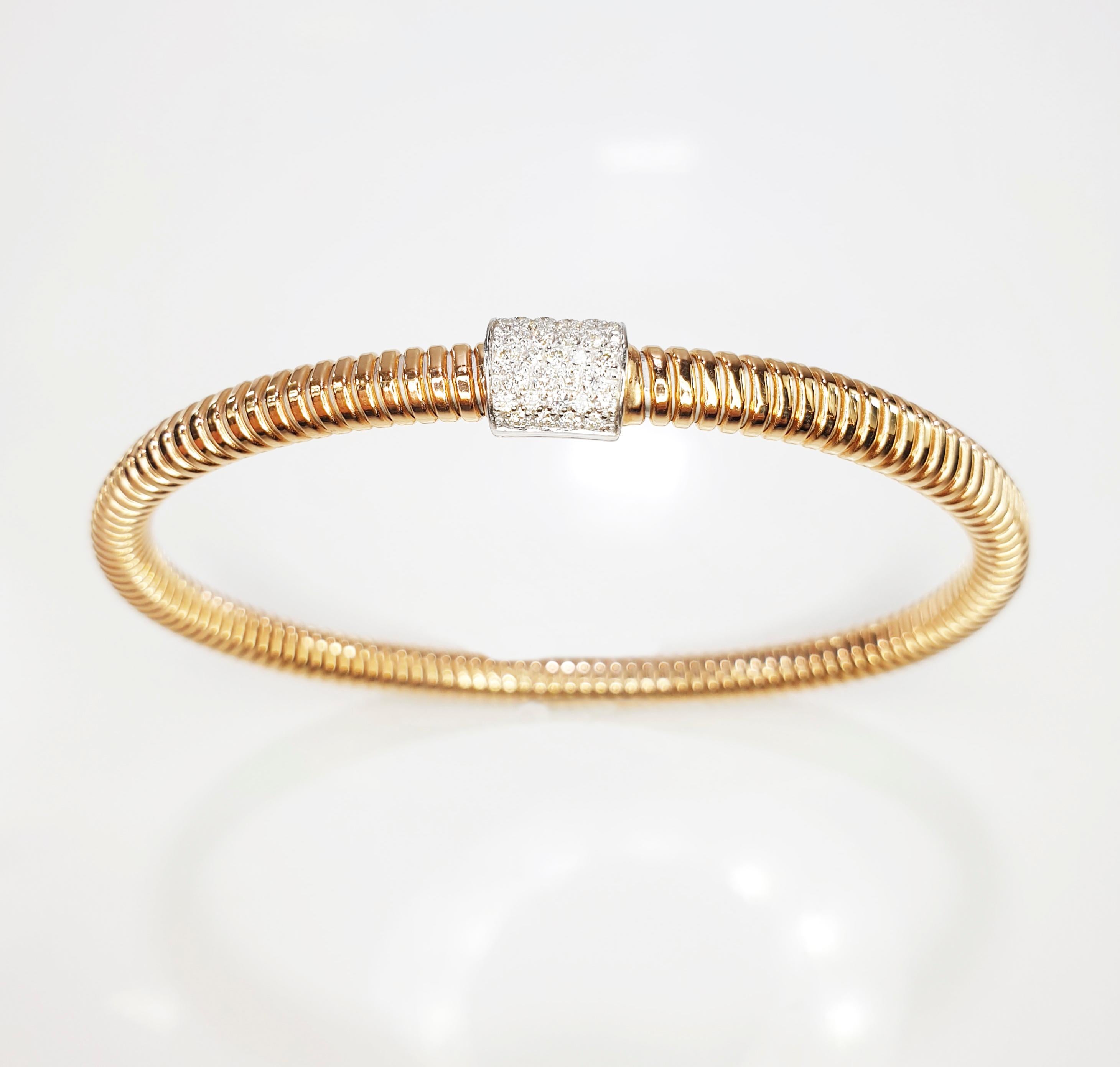 Antora Tubogas 18 Karat Gold und Diamanten Diamant-Armband (Brillantschliff) im Angebot
