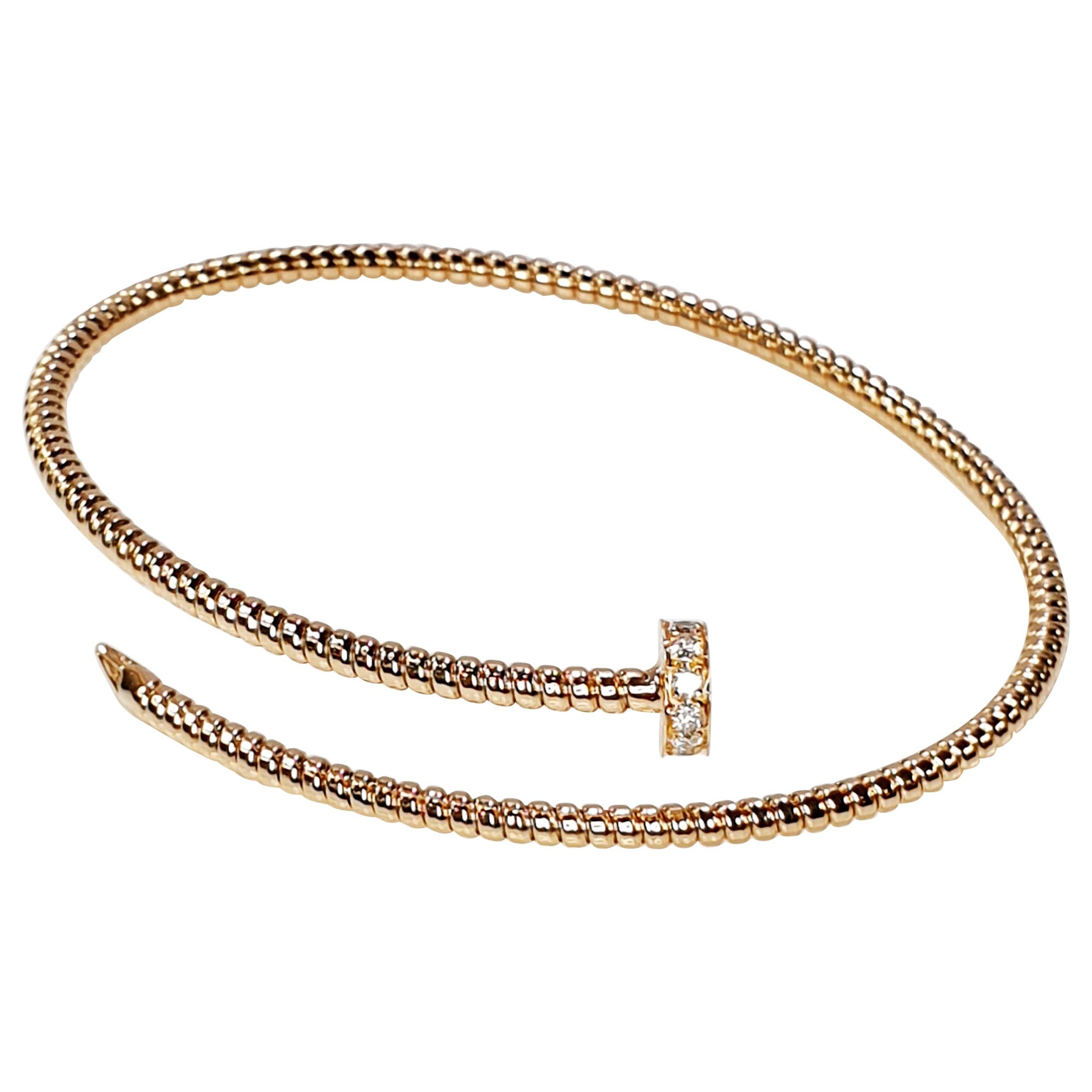 Antora Tubogas 18 Karat Rose Gold and Diamonds Diamond Bangle Bracelet