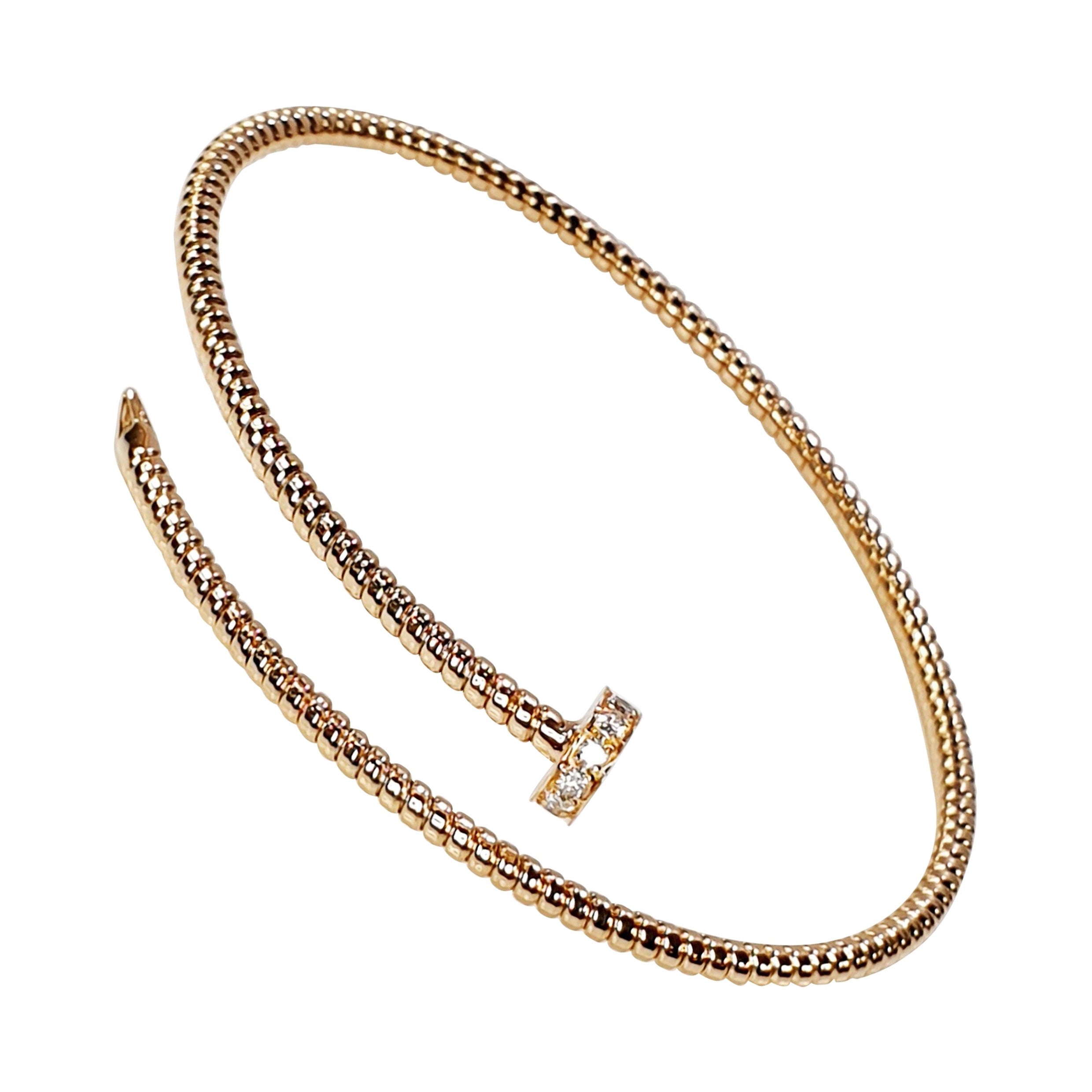 Antora Tubogas 18 Karat Rose Gold and Diamonds Diamond Bangle Bracelet