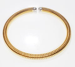 Bracciale con diamanti in oro rosa 18 carati e diamanti Antora Tubogas