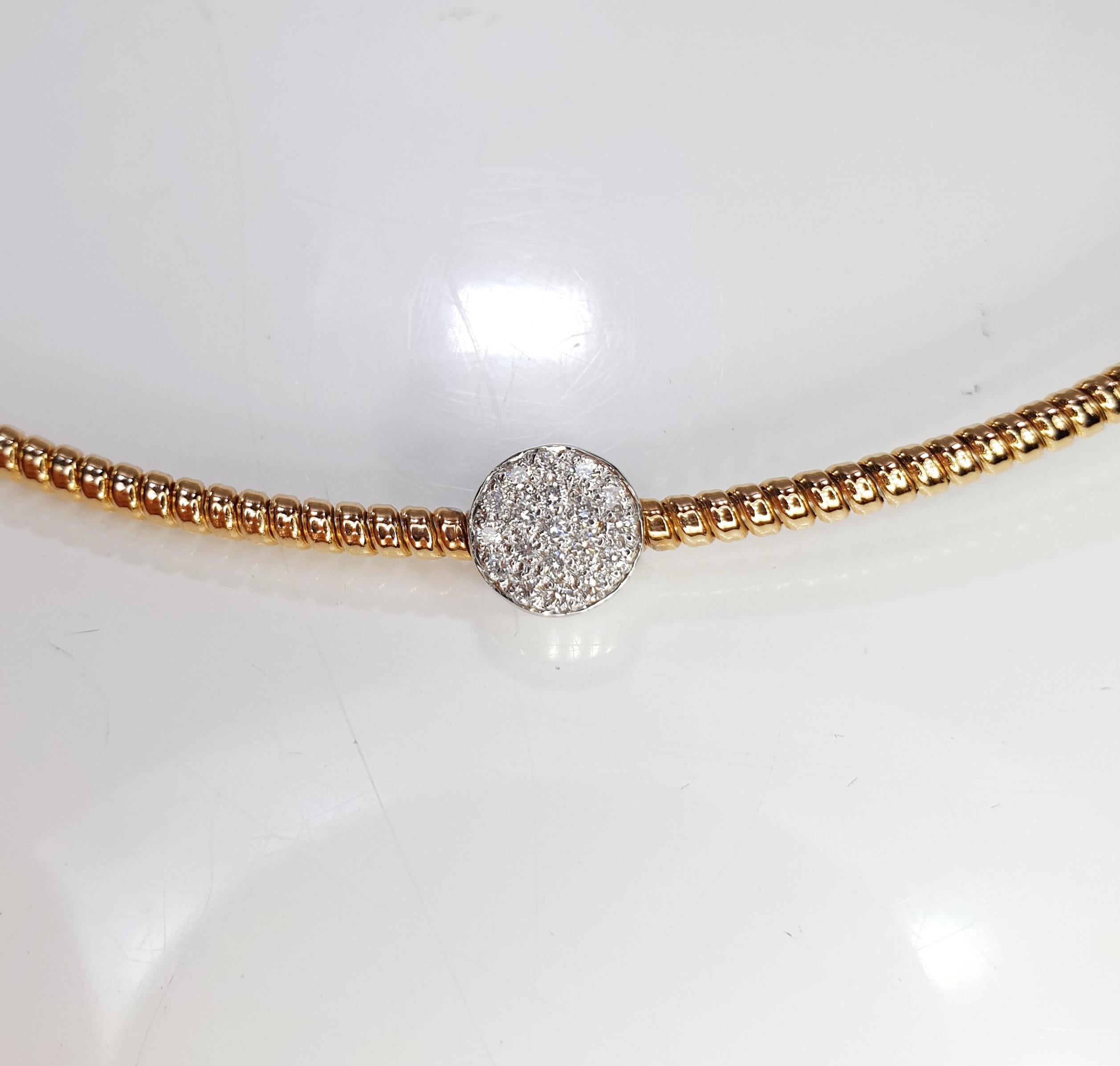 Antora Tubogas 18 Karat Rose Gold and Diamonds Diamond Necklace In New Condition In Bilbao, ES