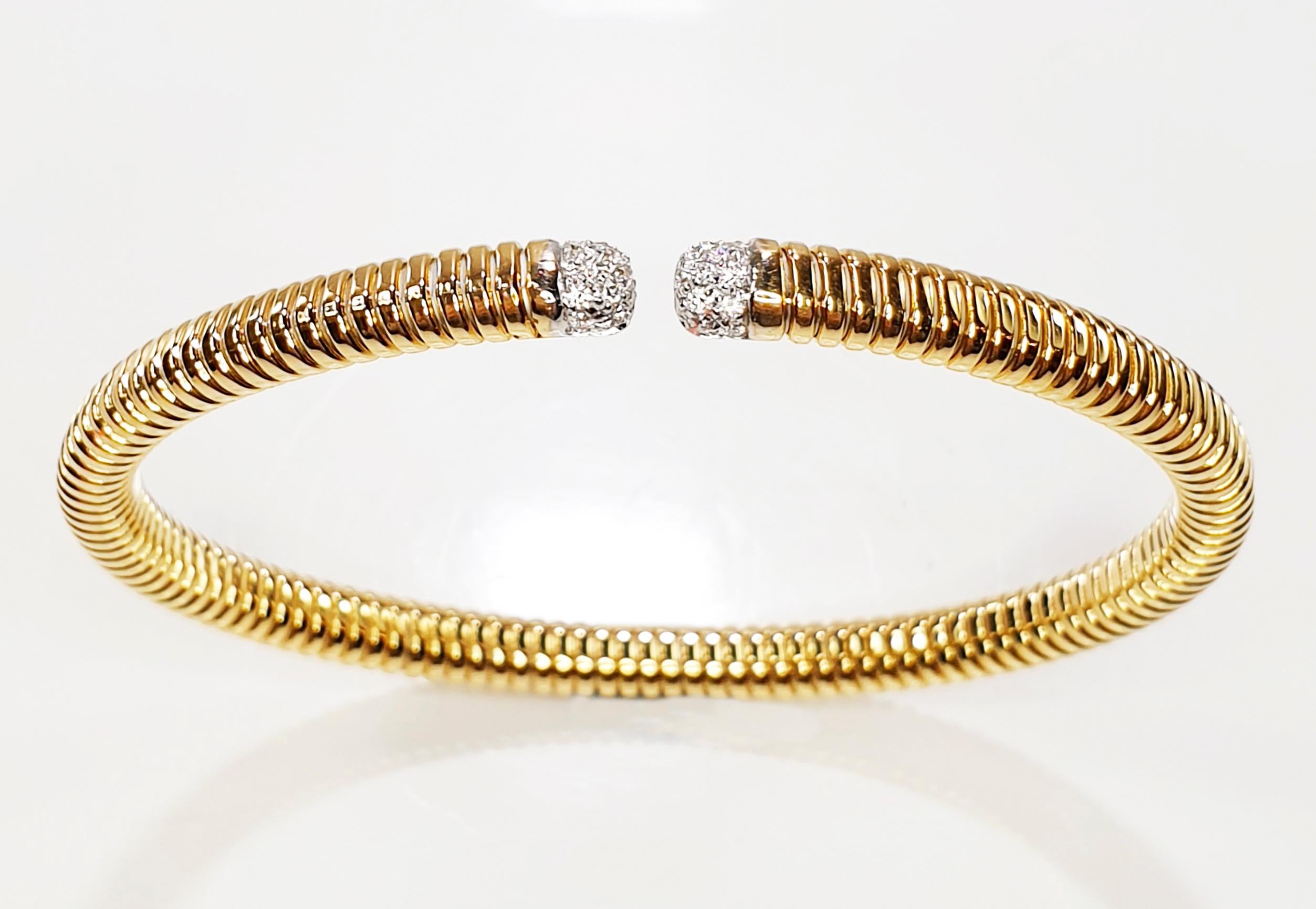 Contemporary Antora Tubogas 18 Karat Rose Gold and Diamonds Diamond Bracelet  For Sale