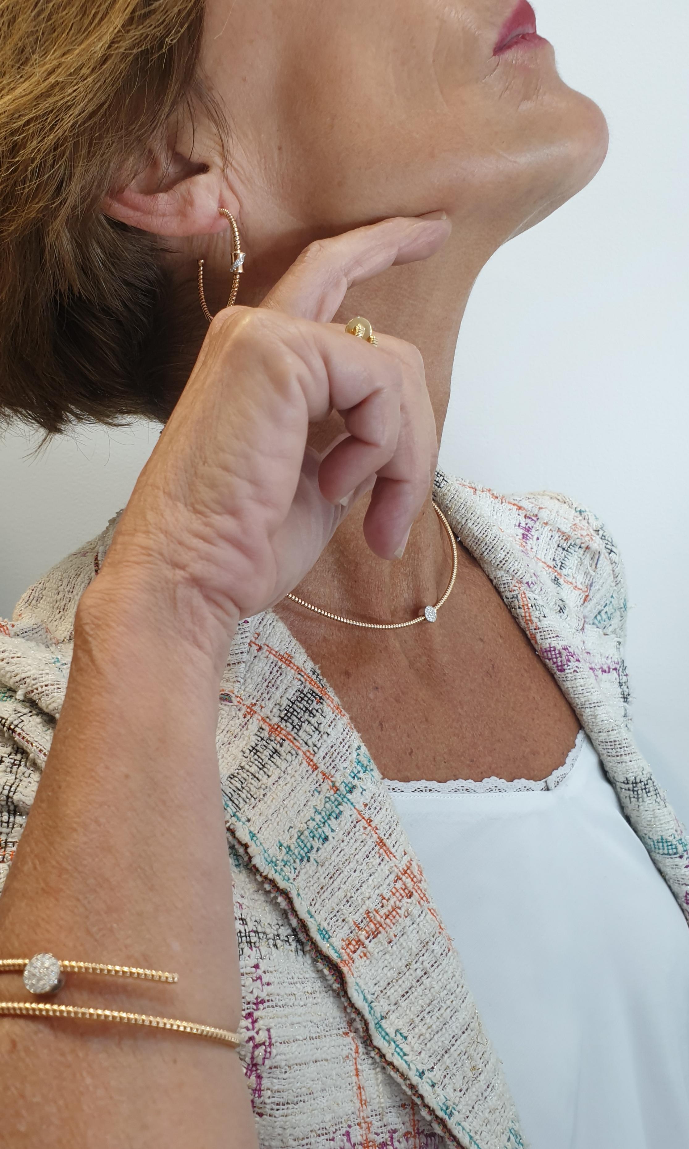 Antora Tubogas Halskette aus 18 Karat Roségold und Diamanten mit Diamanten im Angebot 1
