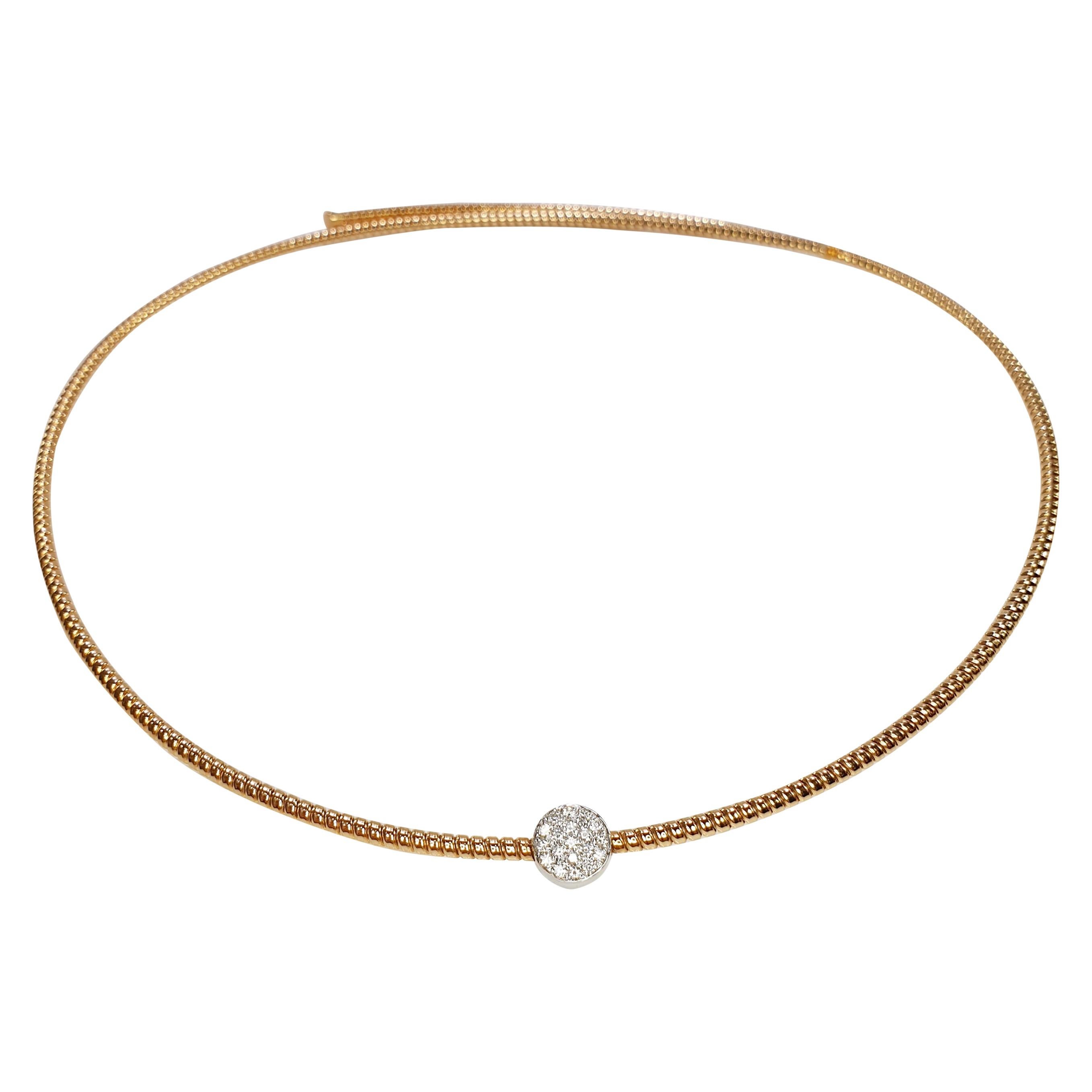Antora Tubogas 18 Karat Rose Gold and Diamonds Diamond Necklace