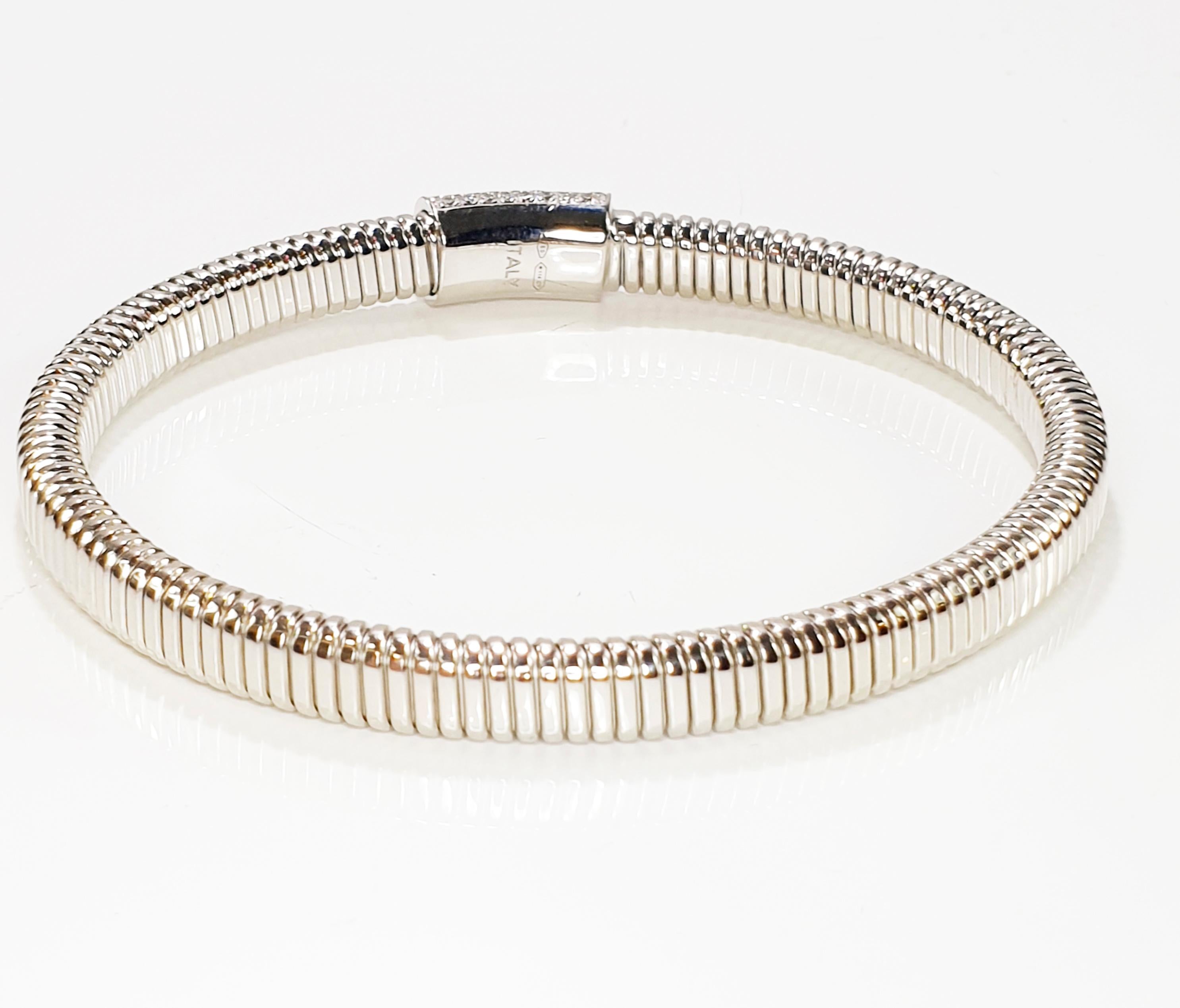 Antora Tubogas 18 Karat White Gold and Diamonds bracelet in vendita 1