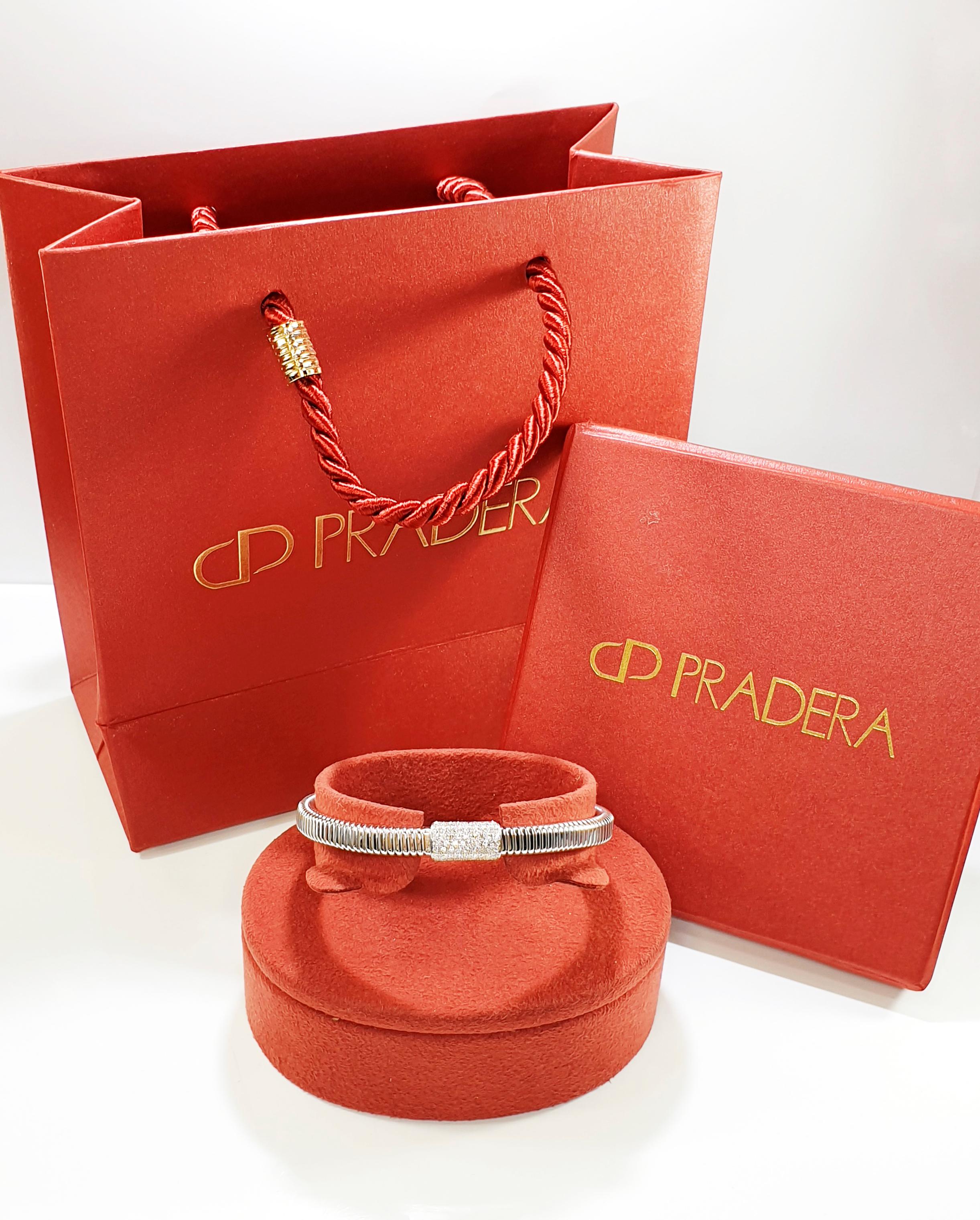 Antora Tubogas 18 Karat White Gold and Diamonds bracelet in vendita 2