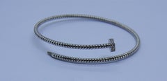 Antora Tubogas Juste un Clou 18k White Gold and Diamonds  Bangle Bracelet