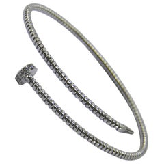 Retro Antora Tubogas 18 Karat White Gold and Diamonds Diamond Bangle Bracelet