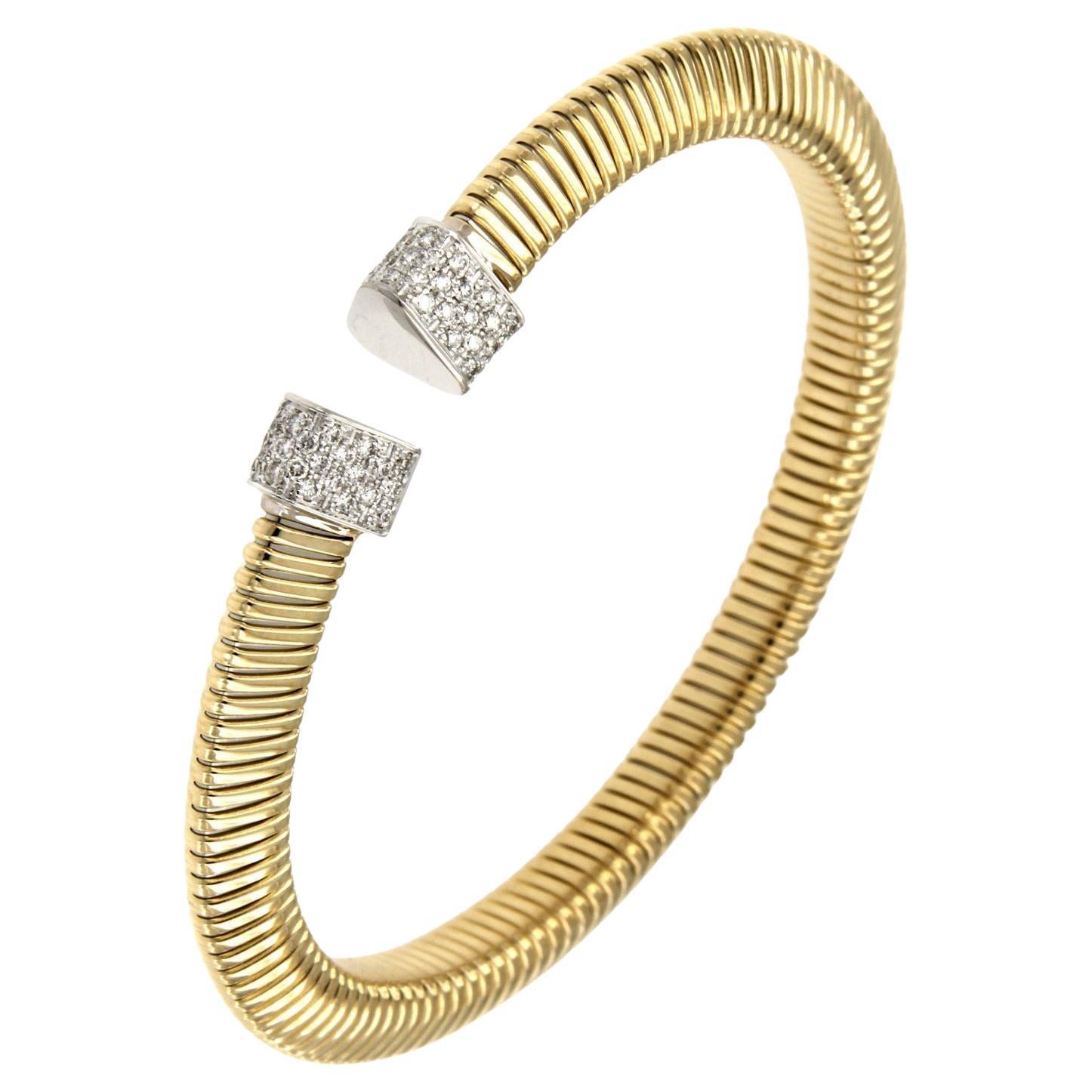 Antora Tubogas 18k Rose Gold Diamond Cuff Bracelet en venta 4