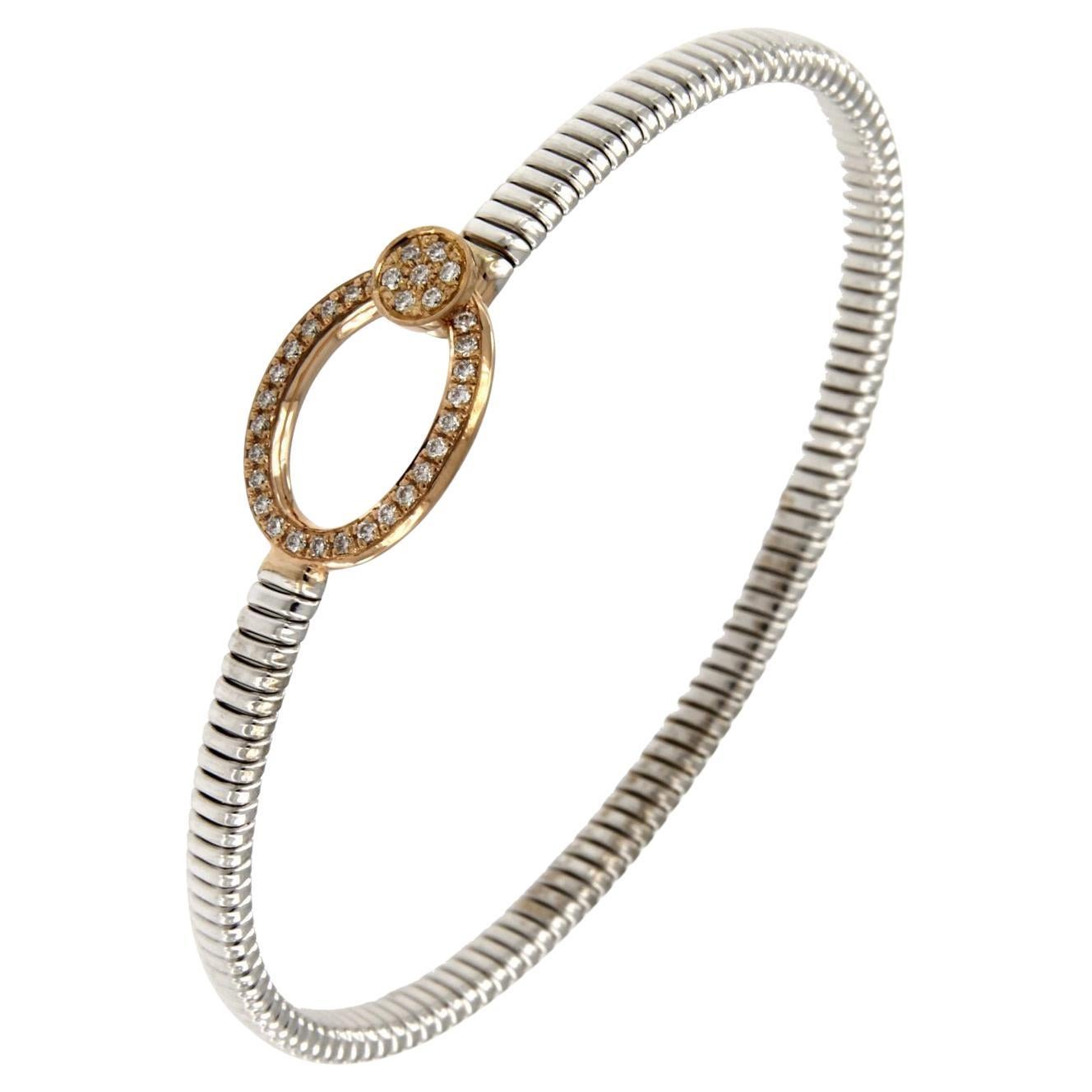 Antora Tubogas 18k  Rose Gold Diamond Cuff Bracelet en venta 9