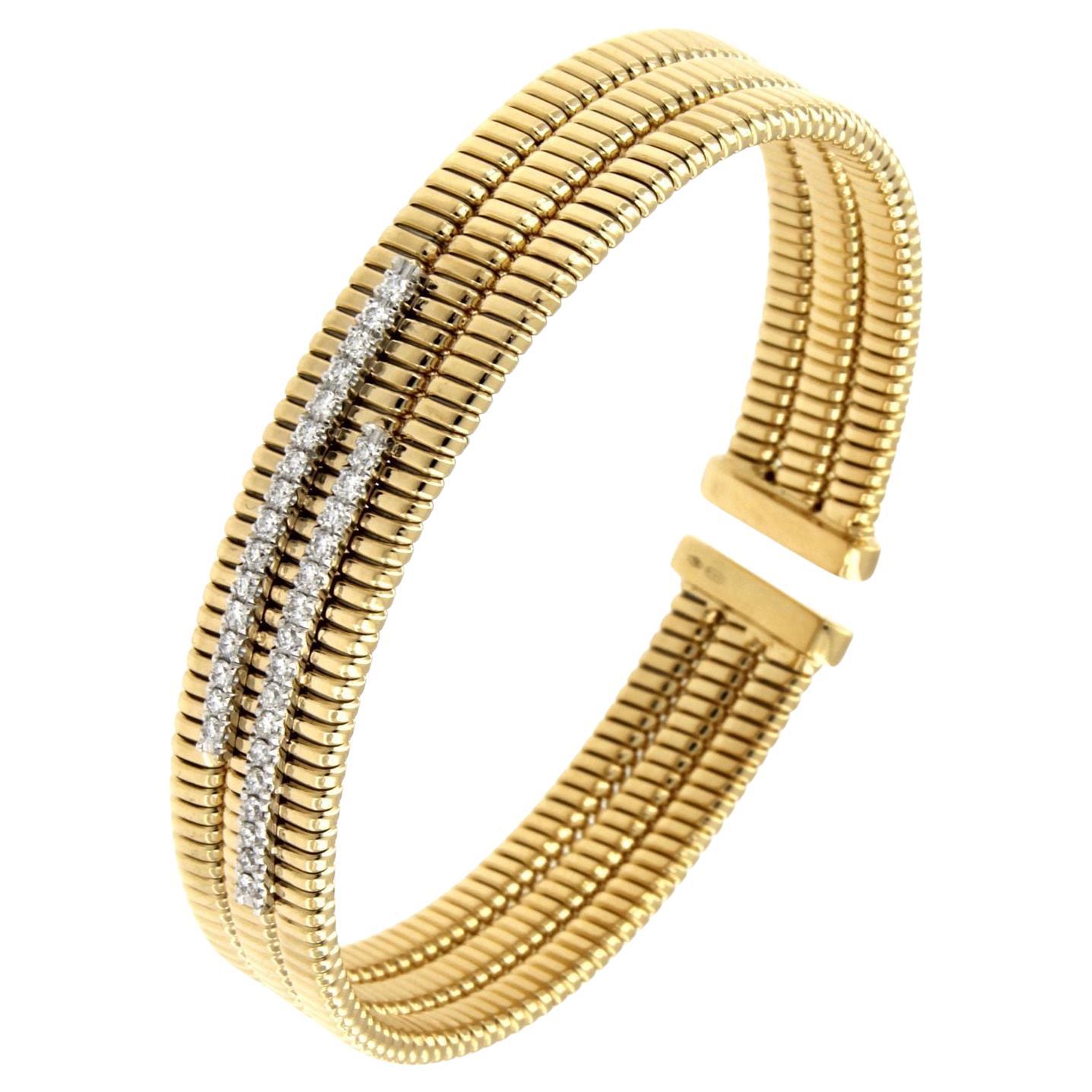 Antora Tubogas 18k  Rose Gold Diamond Cuff Bracelet Contemporáneo en venta
