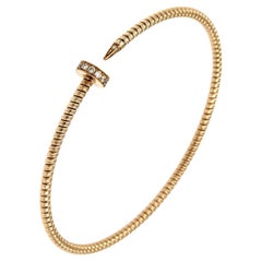 Antora Tubogas 18k Rose Gold Juste Un Clou Diamond Bangle Bracelet