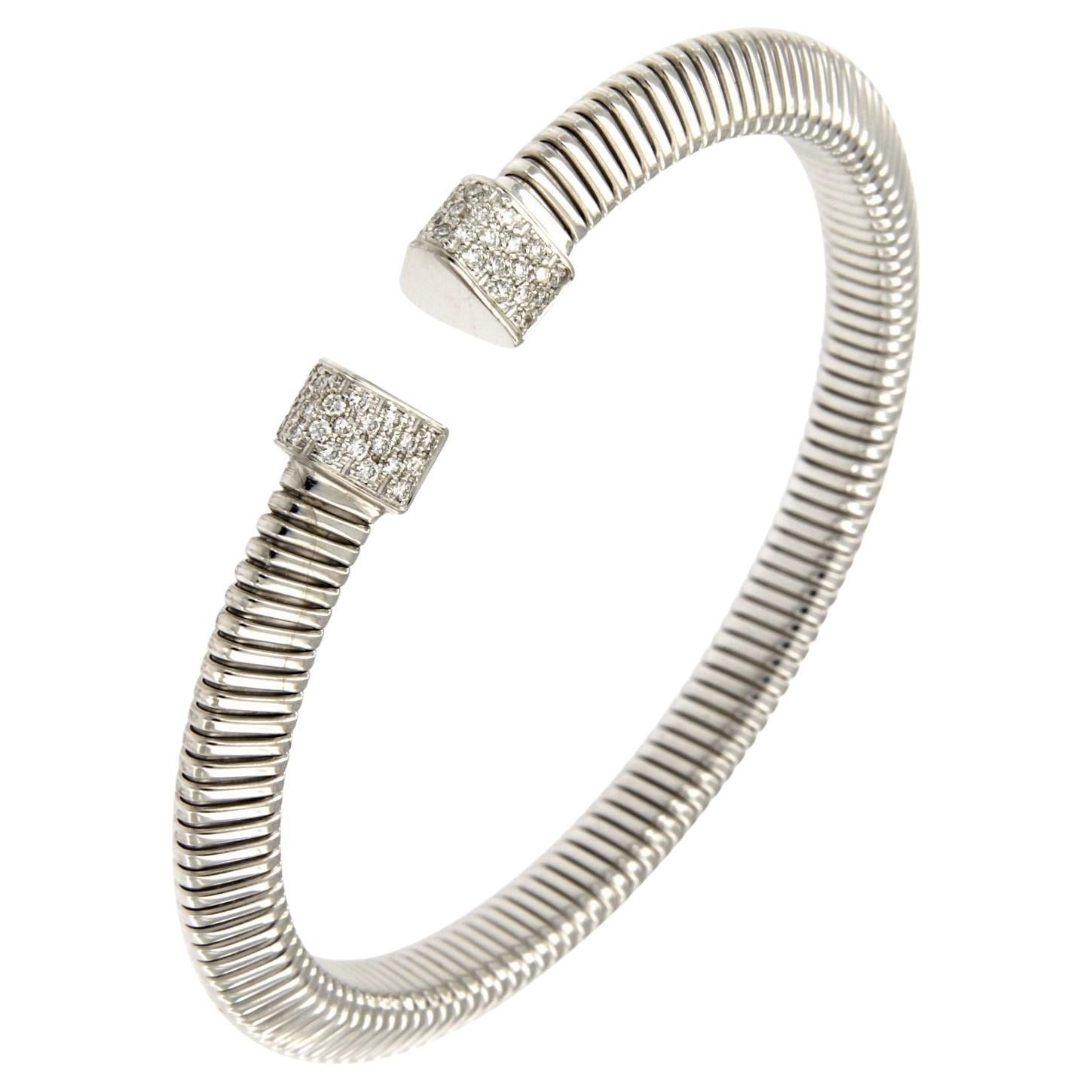 Antora Tubogas Brazalete de diamantes de oro rosa de 18k Juste Un Clou Contemporáneo en venta