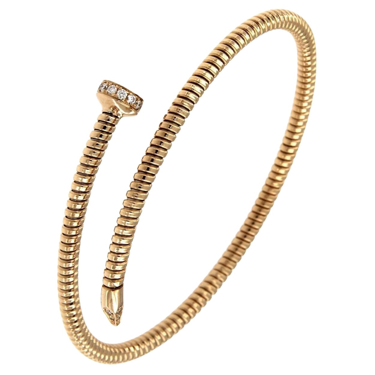 Antora Tubogas Bracciale con diamanti in oro rosa 18 carati Juste Un Clou in vendita