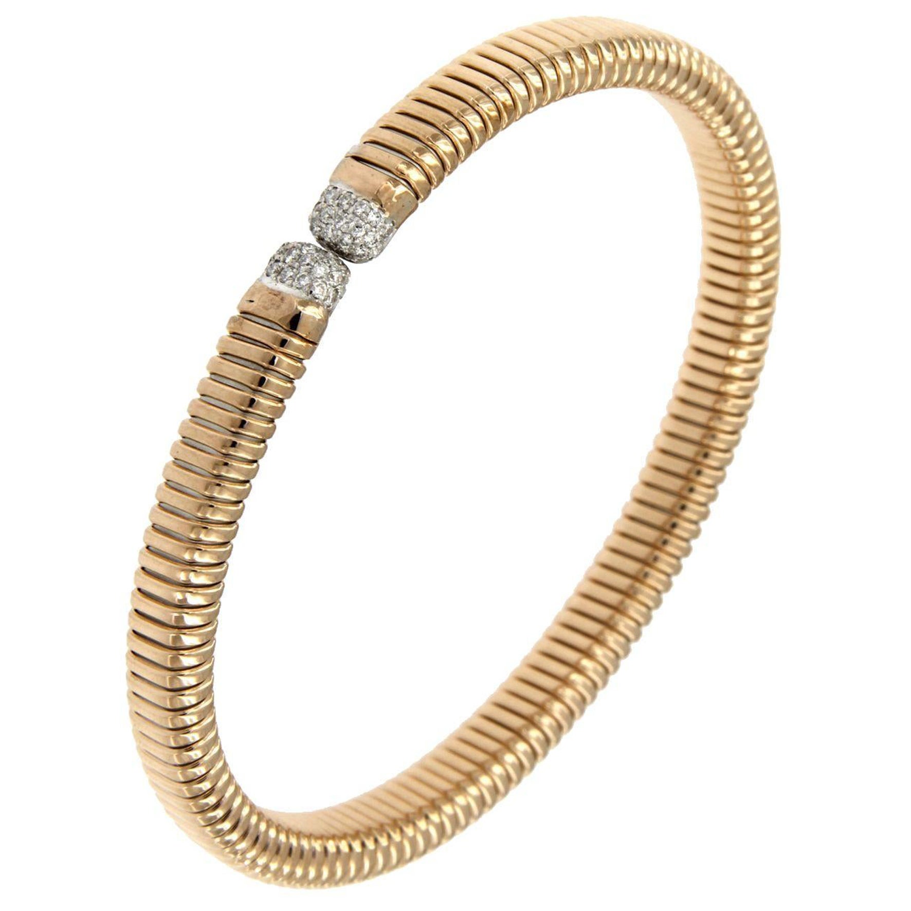 Antora Tubogas Bracciale con diamanti in oro rosa 18 carati Juste Un Clou in vendita