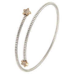 Antora Tubogas 18k White Gold Juste Un Clou Diamond Cuff Bracelet