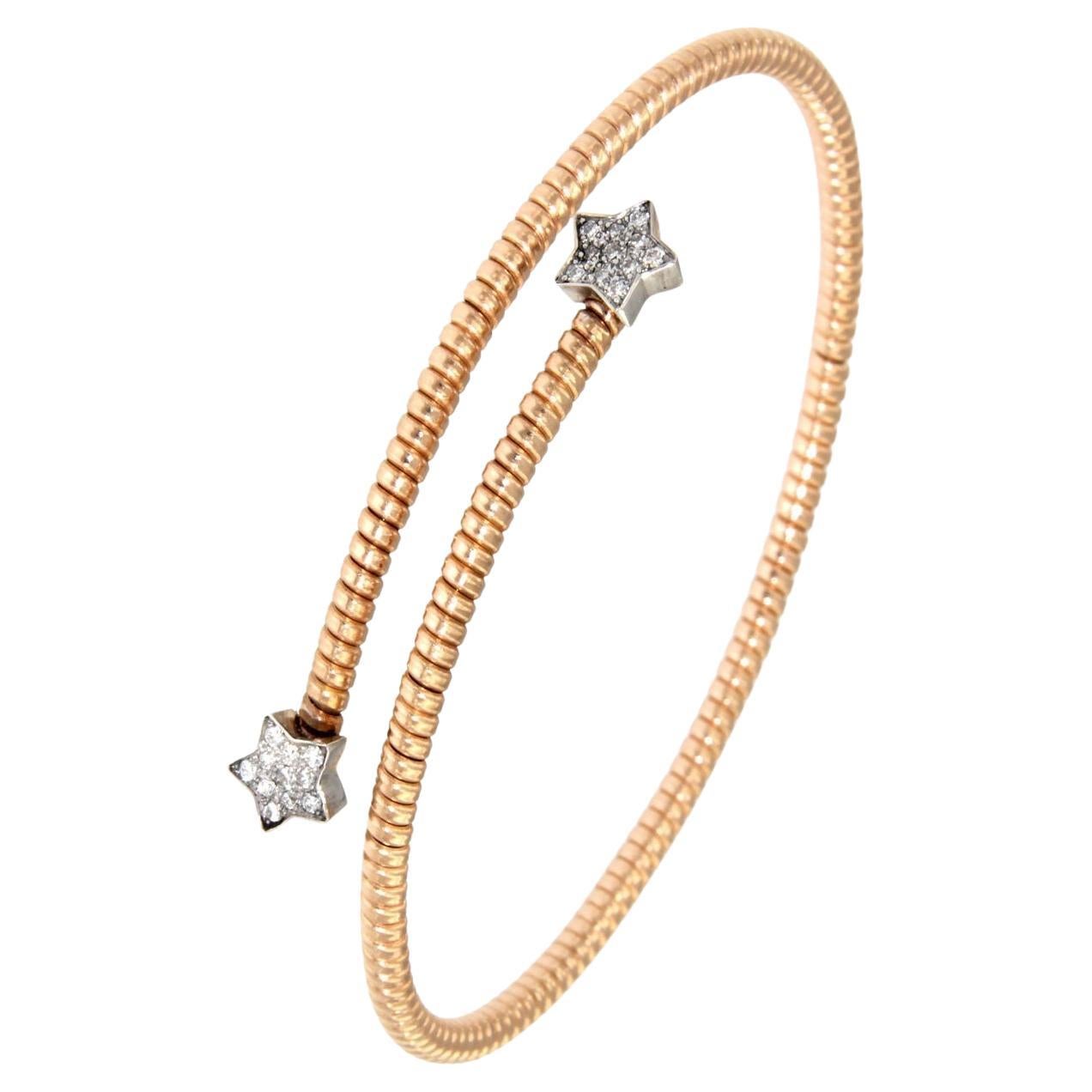 Antora Tubogas Bracciale con diamanti in oro rosa 18 carati Juste Un Clou