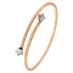 Antora Tubogas 18k Rose Gold Juste Un Clou Diamond Cuff Bracelet