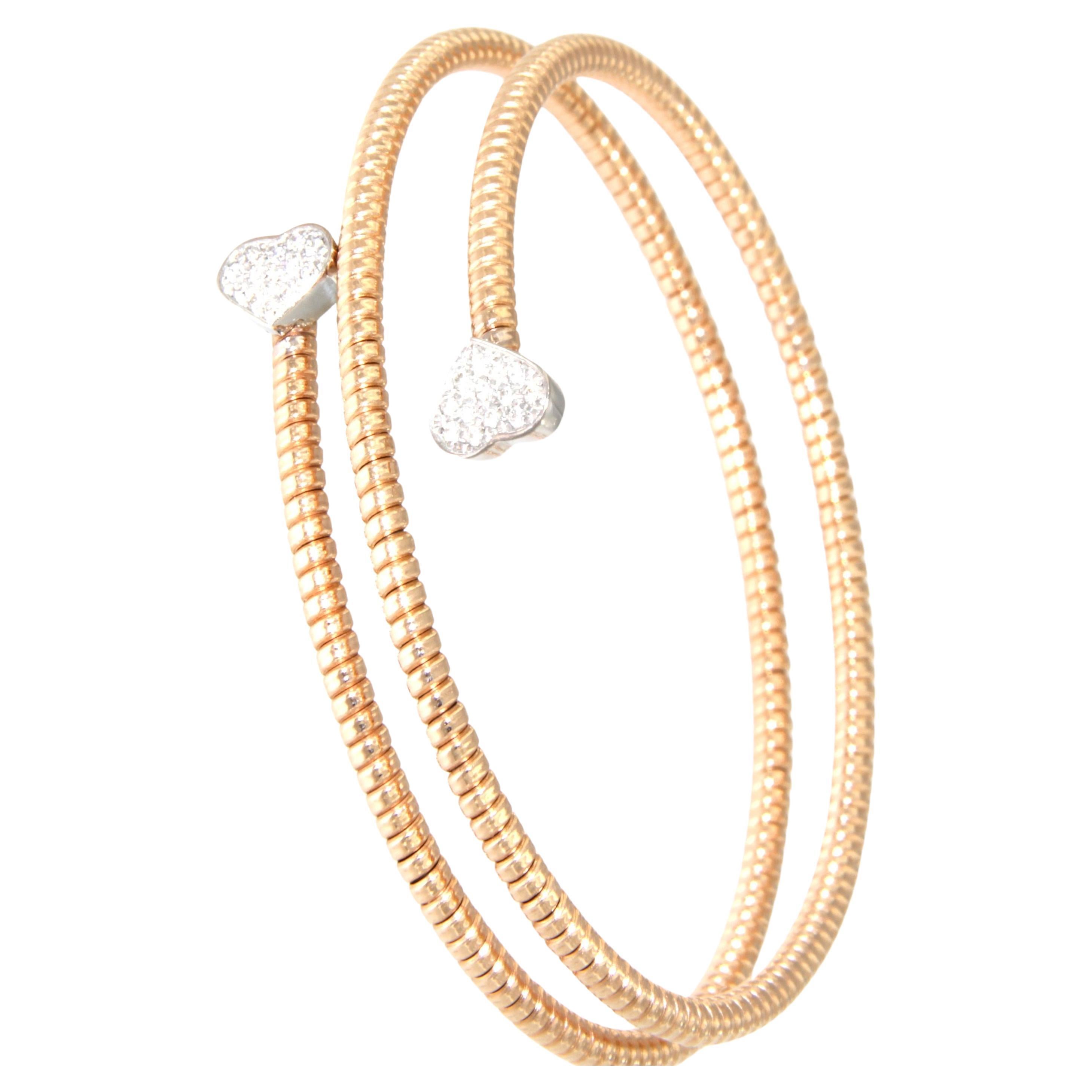 Antora Tubogas Brazalete de diamantes de oro rosa de 18k Juste Un Clou en venta