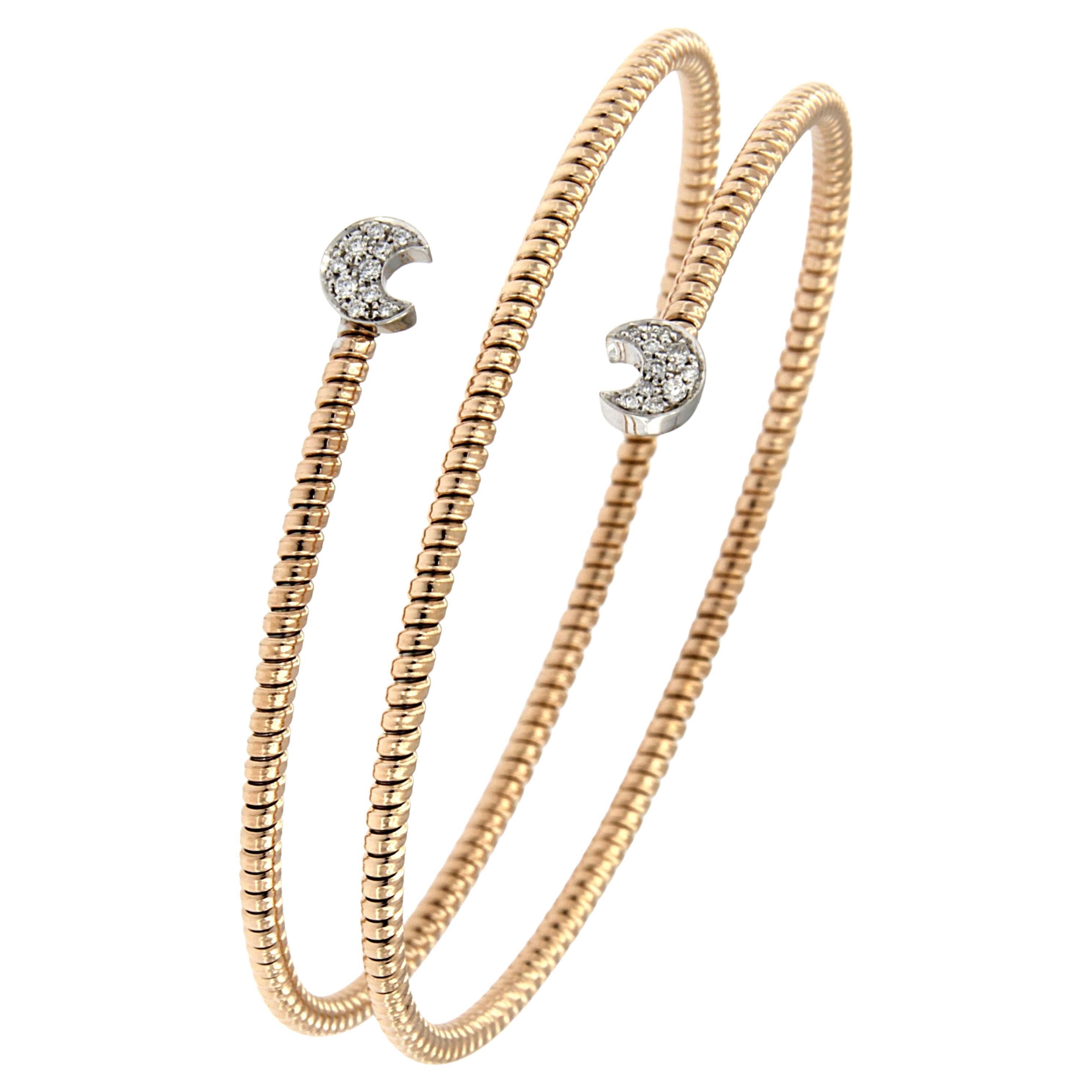 Antora Tubogas Bracciale con diamanti in oro rosa 18 carati Juste Un Clou