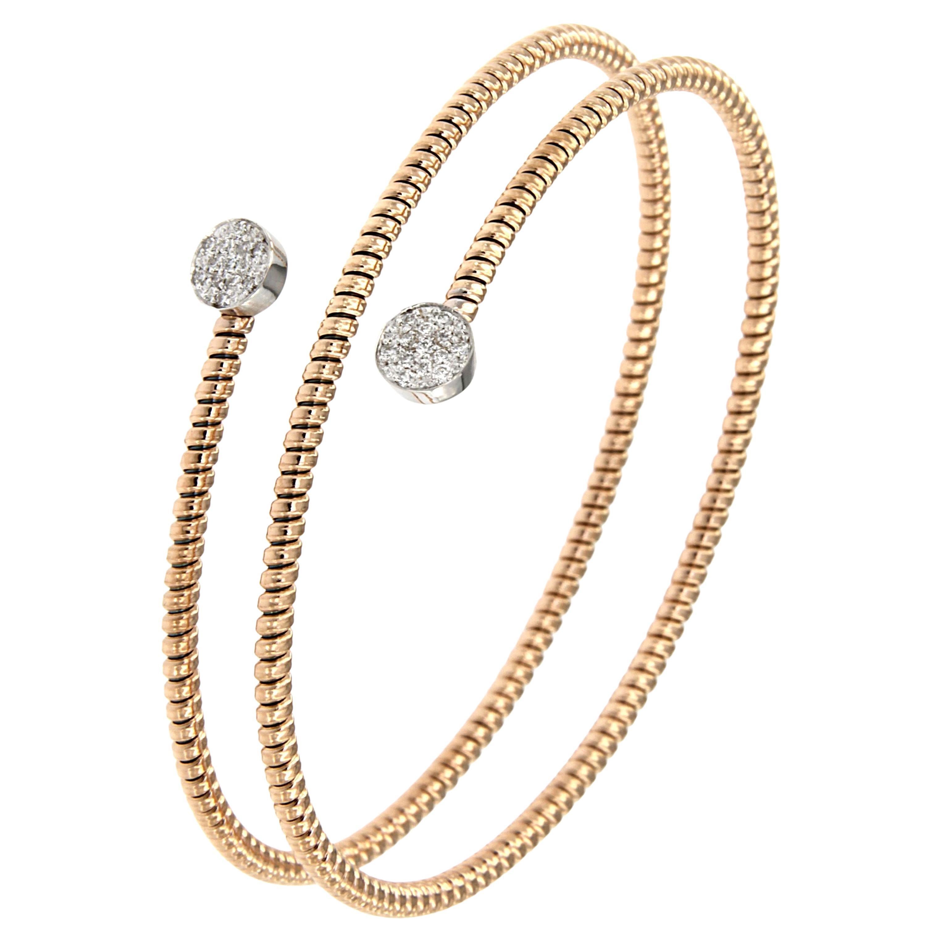 Antora Tubogas Bracciale con diamanti in oro rosa 18 carati Juste Un Clou