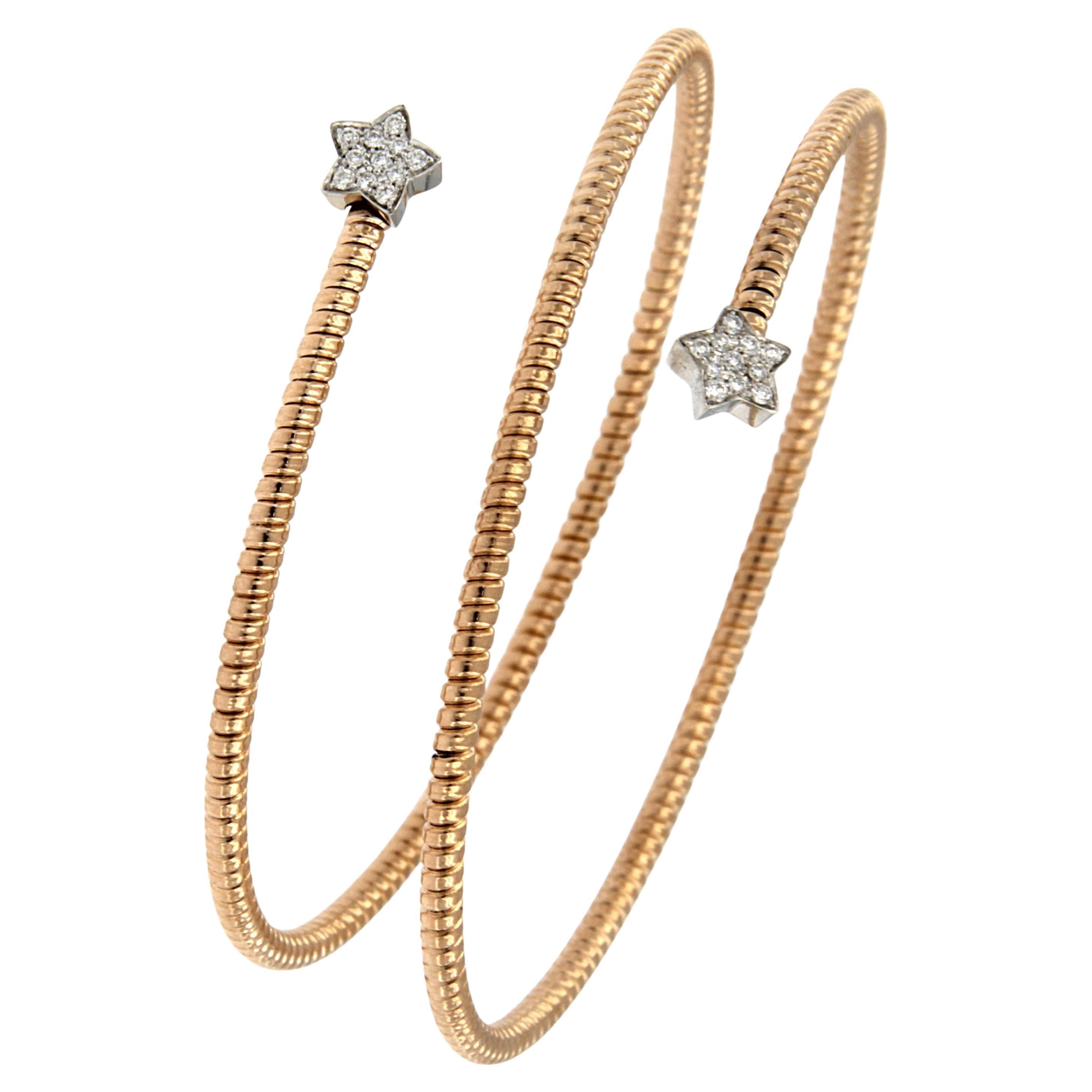 Antora Tubogas Bracciale con diamanti in oro rosa 18 carati Juste Un Clou