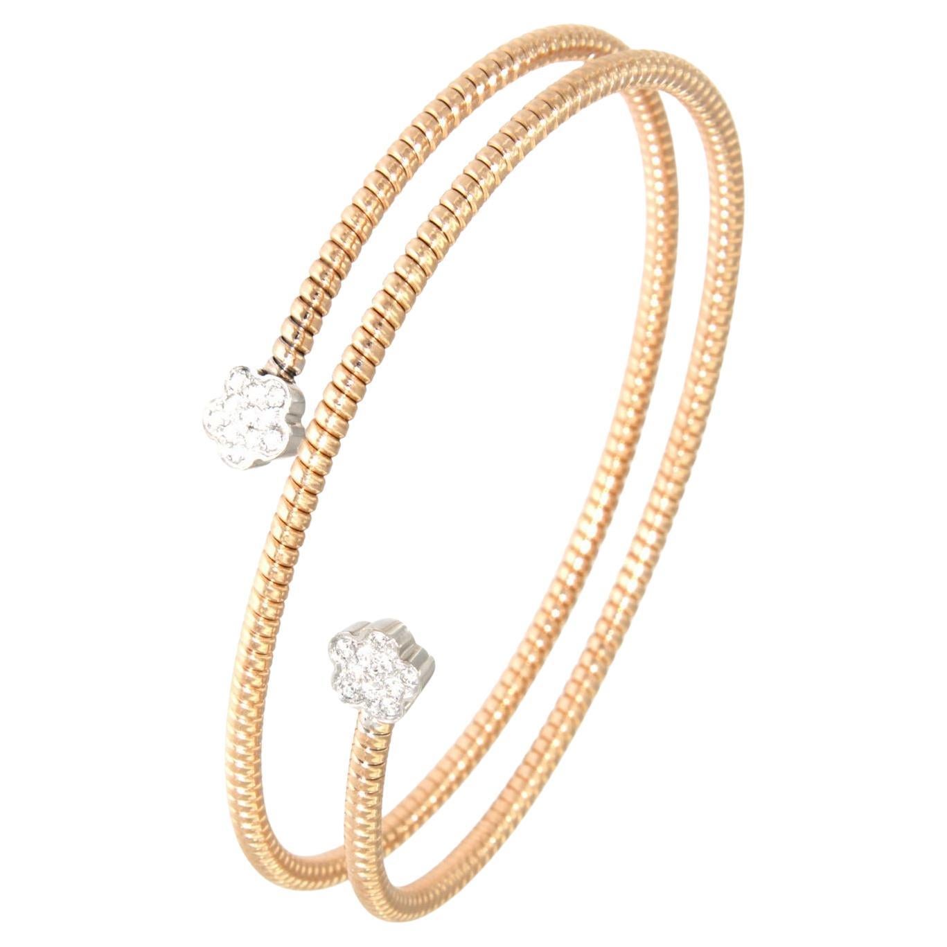 Antora Tubogas Bracciale con diamanti in oro rosa 18 carati Juste Un Clou