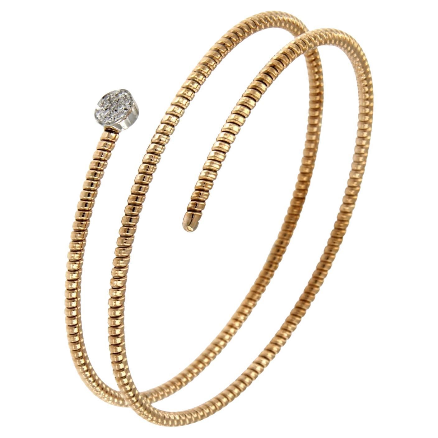 Antora Tubogas Bracciale con diamanti in oro rosa 18 carati Juste Un Clou