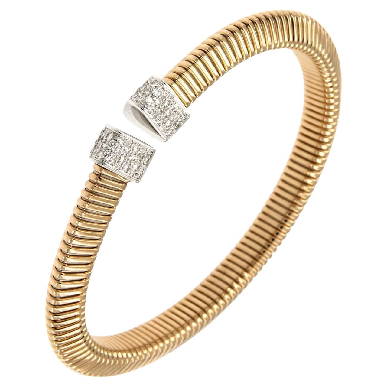 Antora Tubogas 18k Rose Gold Juste Un Clou Diamond Cuff Bracelet