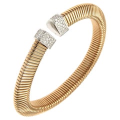 Antora Tubogas 18k Rose Gold Juste Un Clou Diamond Cuff Bracelet