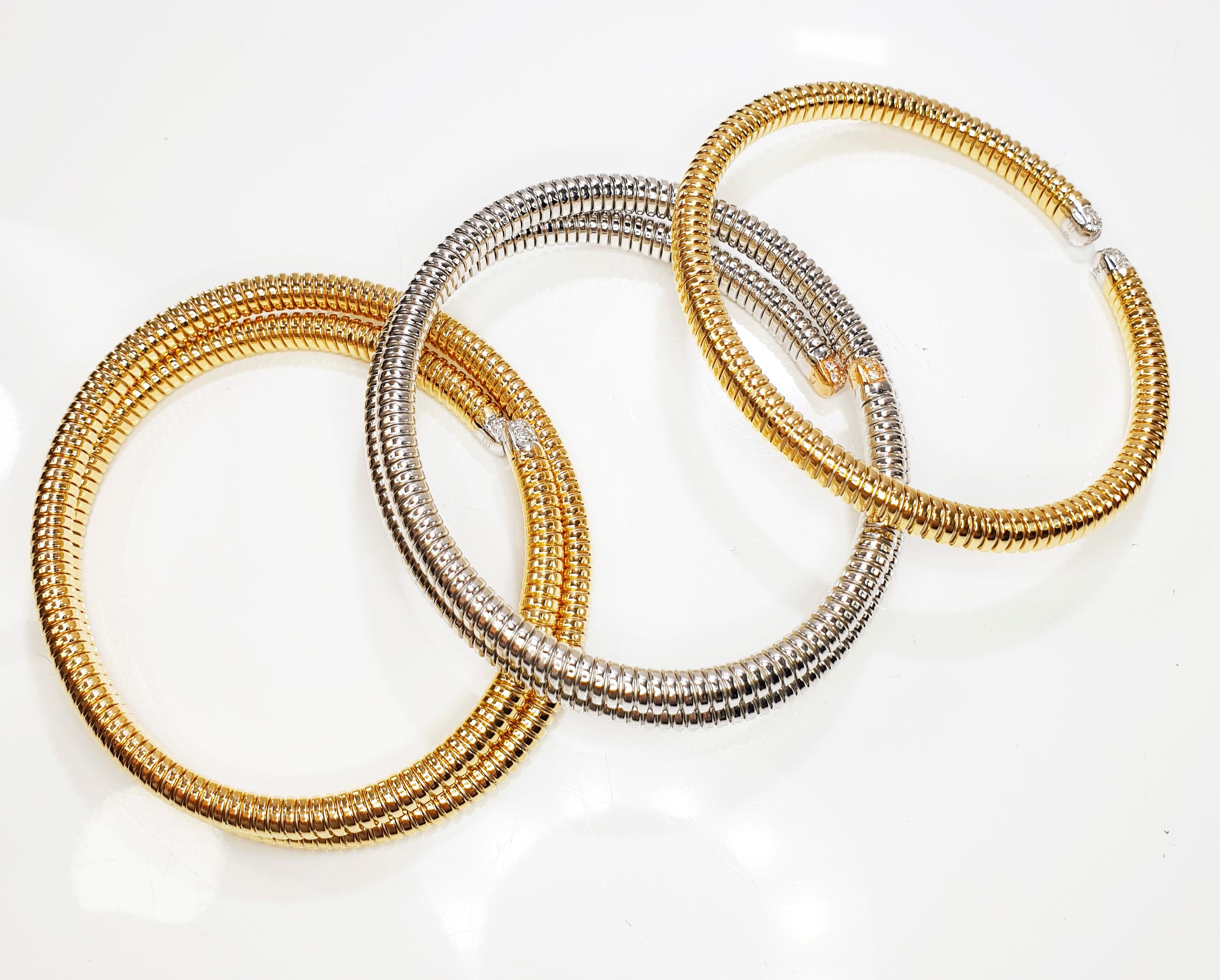 Antora Tubogas, bracelet à pinces en or rose 18 carats avec diamants en vente 4
