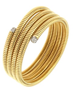 Antora Tubogas 18k Rose Gold Tubogas and Diamonds Clamper Bracelet