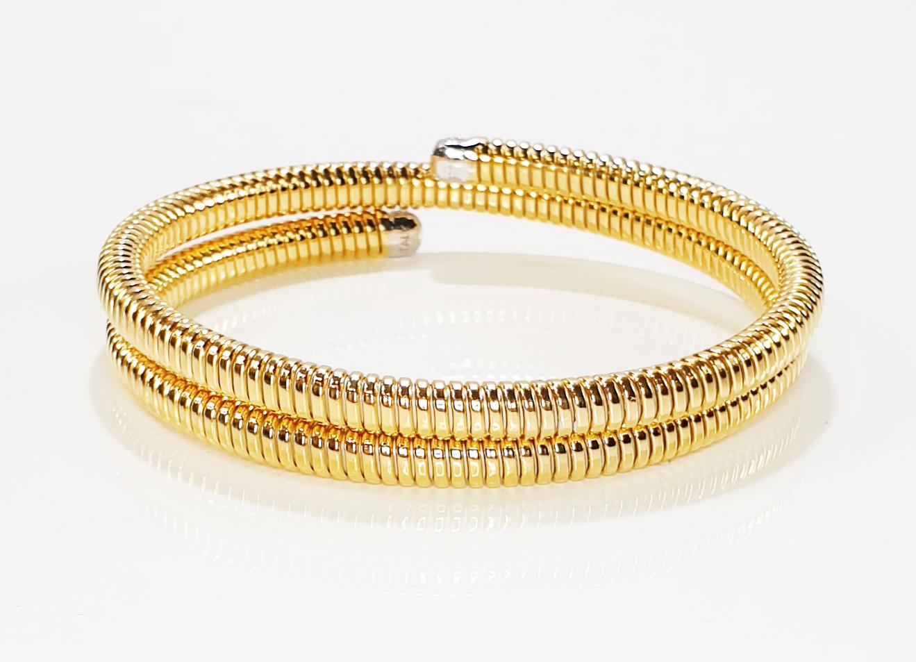 Contemporain Antora Tubogas Bracelet à pinces en or rose 18 carats, tubogas et diamants en vente