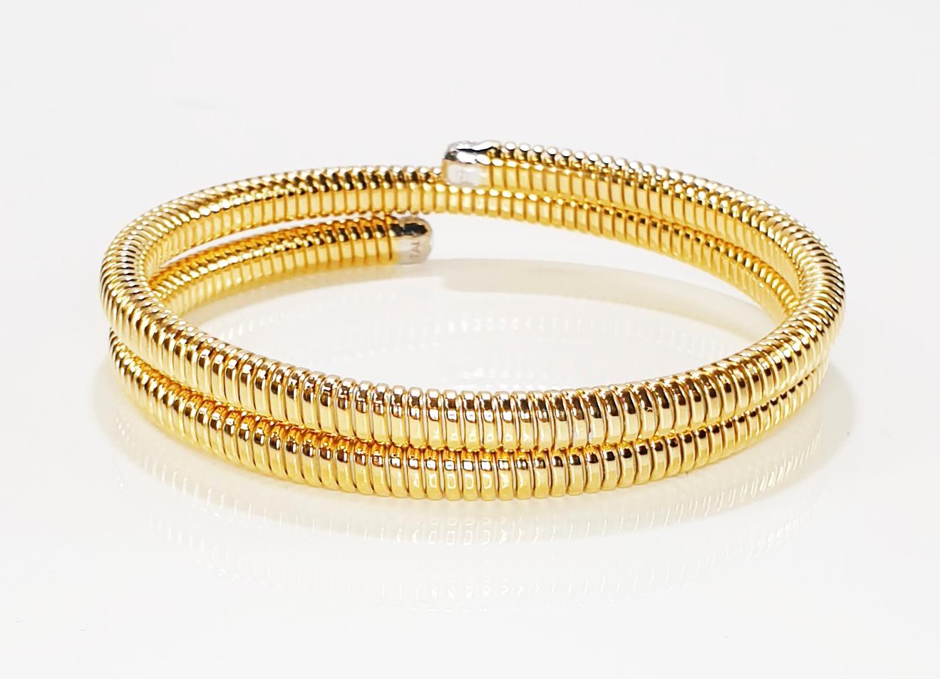 Contemporain Antora Tubogas, bracelet à pinces en or rose 18 carats avec diamants en vente