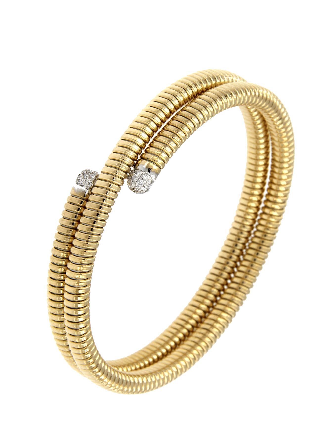 Contemporaneo Antora Tubogas 18k Rose Gold and Diamonds Clamper Bracelet in vendita