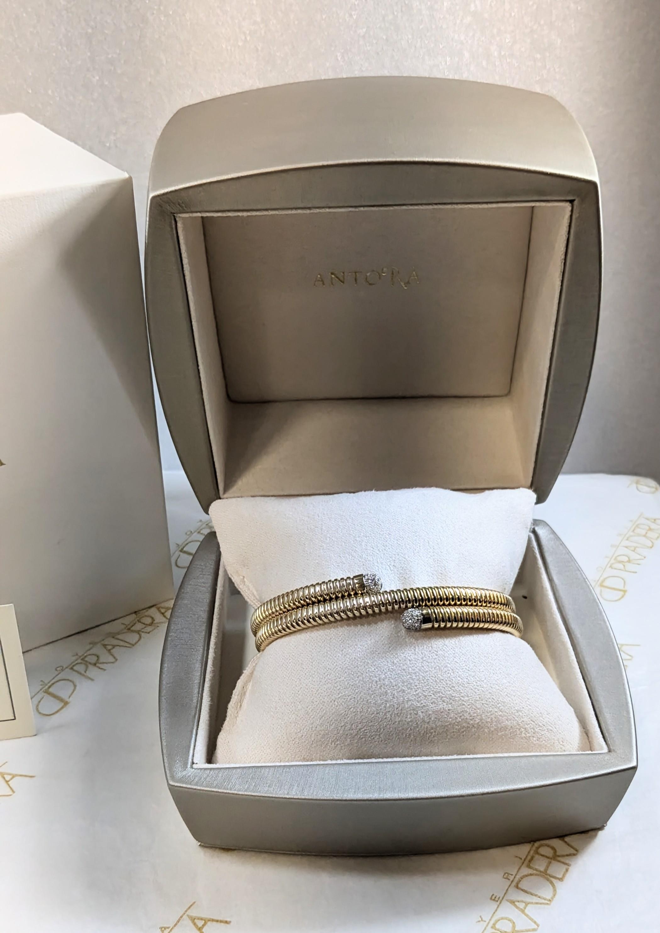 Antora Tubogas, bracelet à pinces en or rose 18 carats avec diamants Unisexe en vente