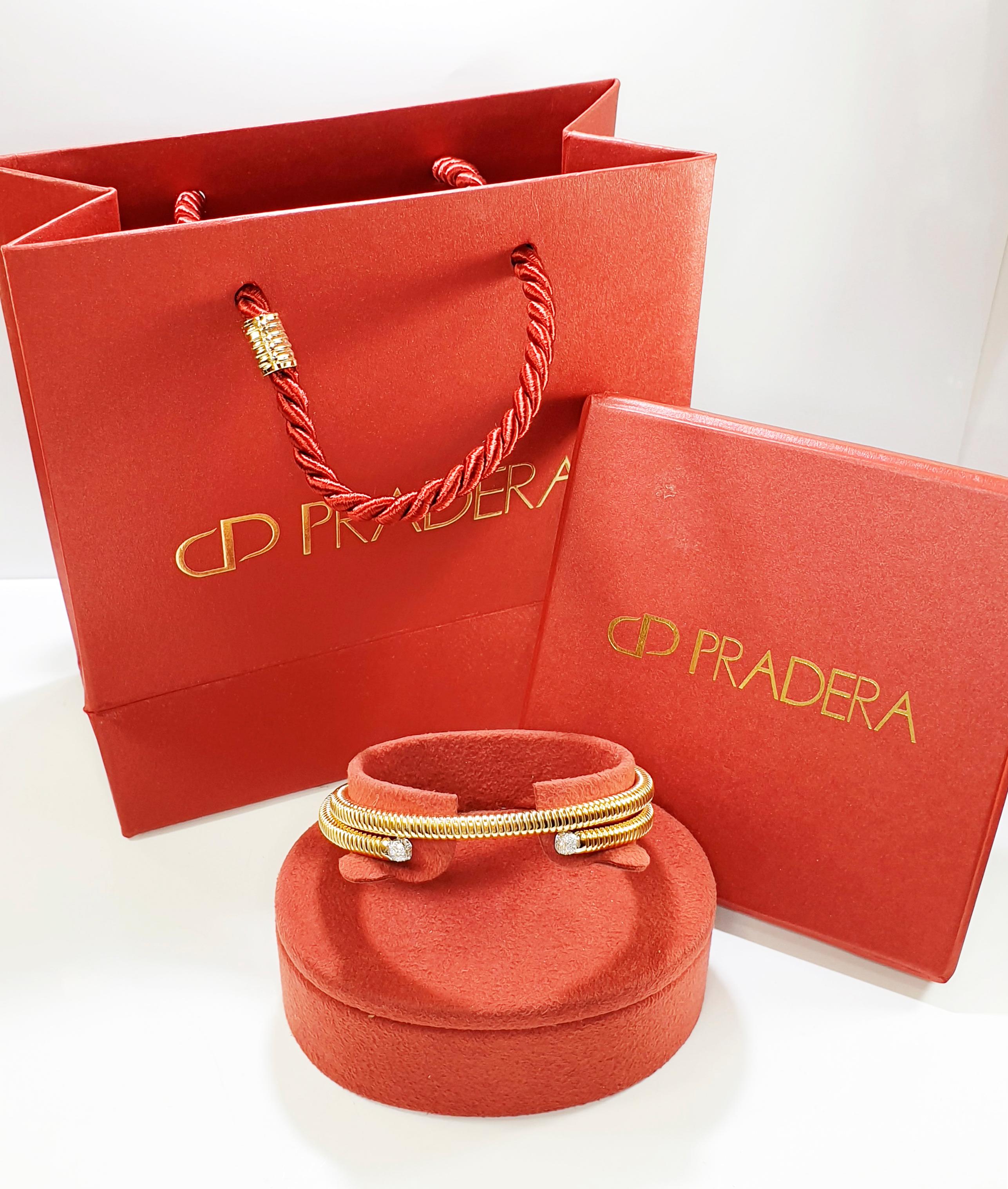 Women's Antora Tubogas 18k Rose Gold Tubogas and Diamonds Clamper Bracelet For Sale