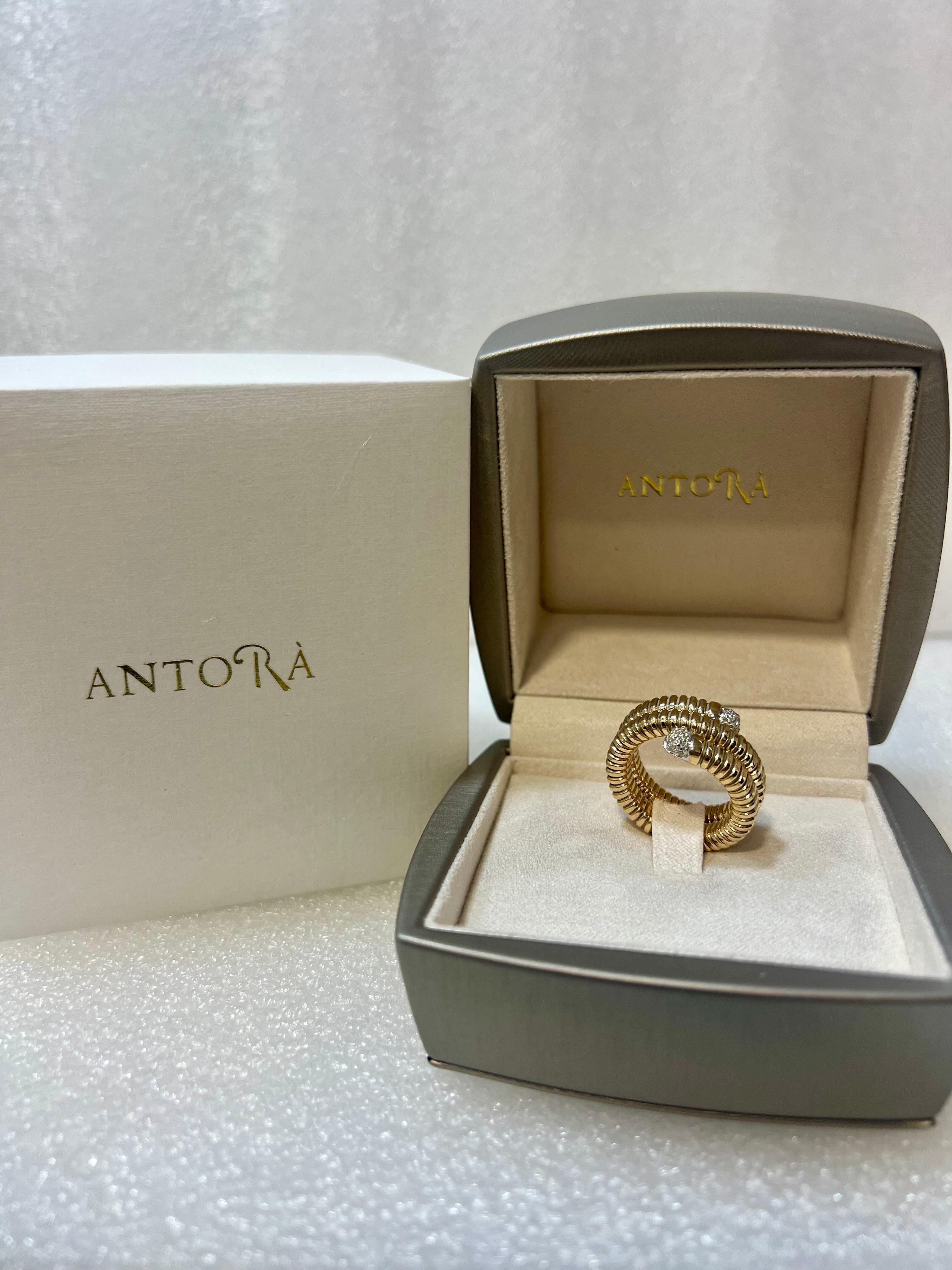 Antora Tubogas Ring aus 18k Weißgold und Pavée-Diamanten im Angebot 4