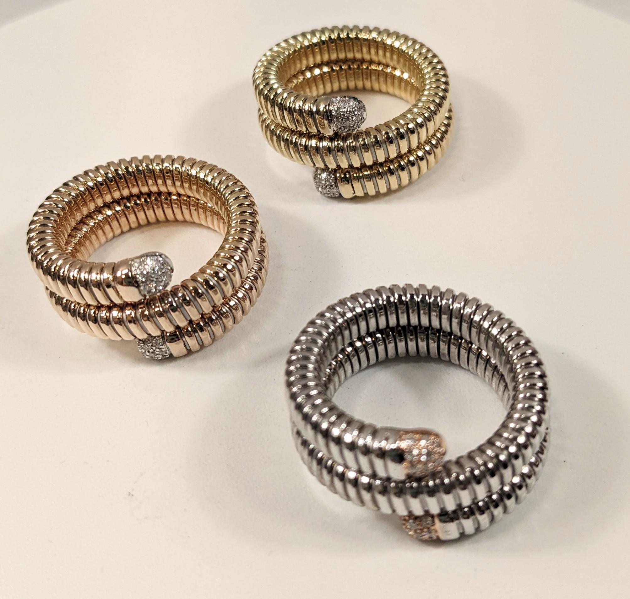 Antora Tubogas Ring aus 18k Weißgold und Pavée-Diamanten im Angebot 7