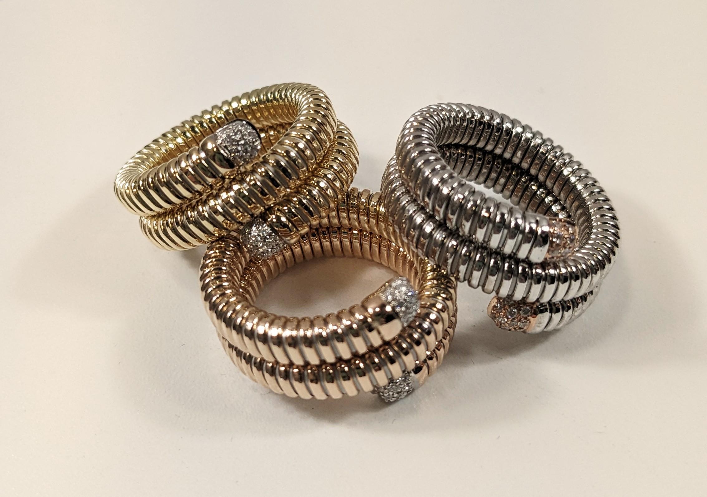 Antora Tubogas Ring aus 18k Weißgold und Pavée-Diamanten im Angebot 8