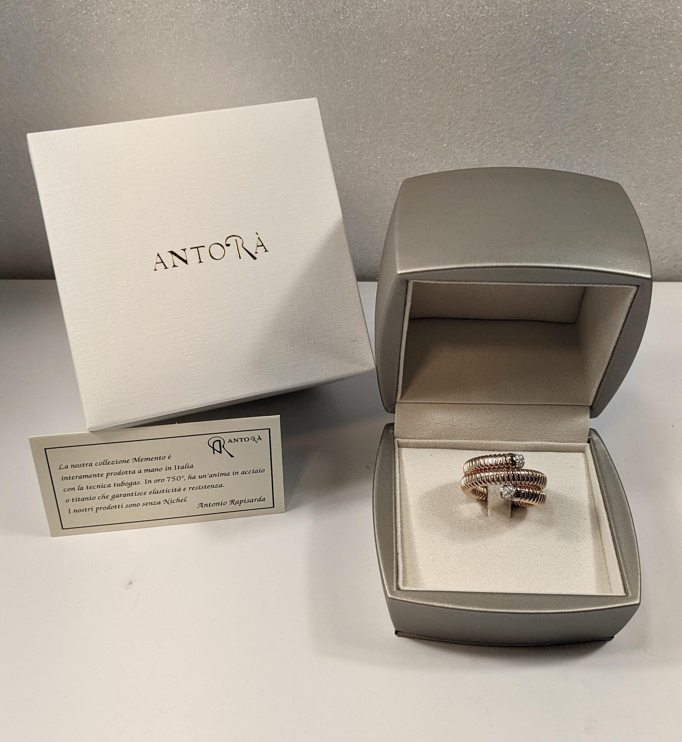 Antora Tubogas Ring aus 18k Weißgold und Pavée-Diamanten im Angebot 9