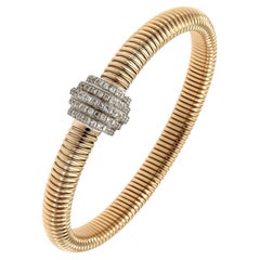 Antora Tubogas 18k White Gold Diamond Cuff Bracelet