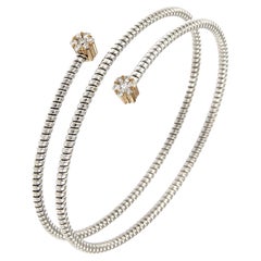 Antora Tubogas 18k White Gold Diamond Cuff Bracelet