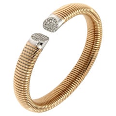 Antora Tubogas 18k White Gold Juste Un Clou Diamond Cuff Bracelet