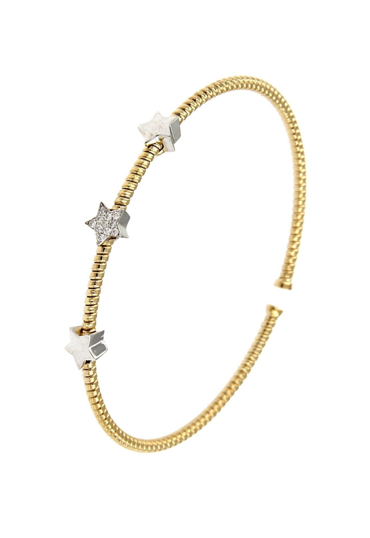 Antora Tubogas Oro Blanco 18k Juste Un Clou Pulsera Puño Diamante Contemporáneo en venta