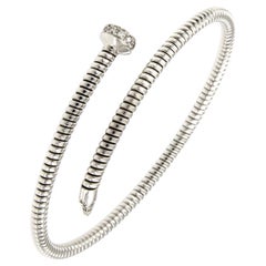 Antora Tubogas 18k White Gold Juste Un Clou Diamond Cuff Bracelet