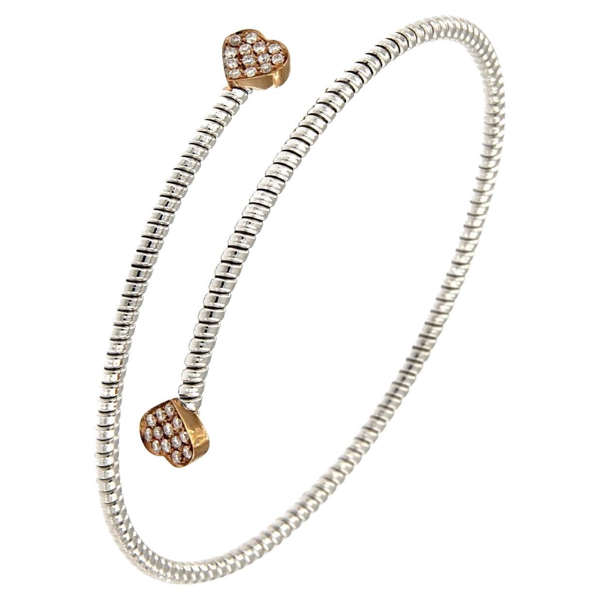 Antora Tubogas Bracciale con diamanti in oro bianco 18 carati Juste Un Clou