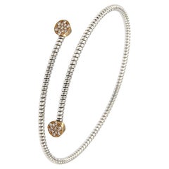 Antora Tubogas 18k White Gold Juste Un Clou Diamond Cuff Bracelet