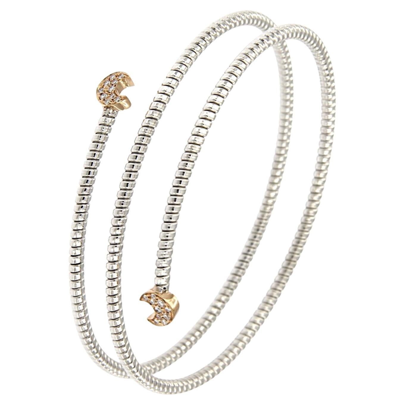 Antora Tubogas 18k Weißgold Juste Un Clou Diamant Manschettenknopf Armband