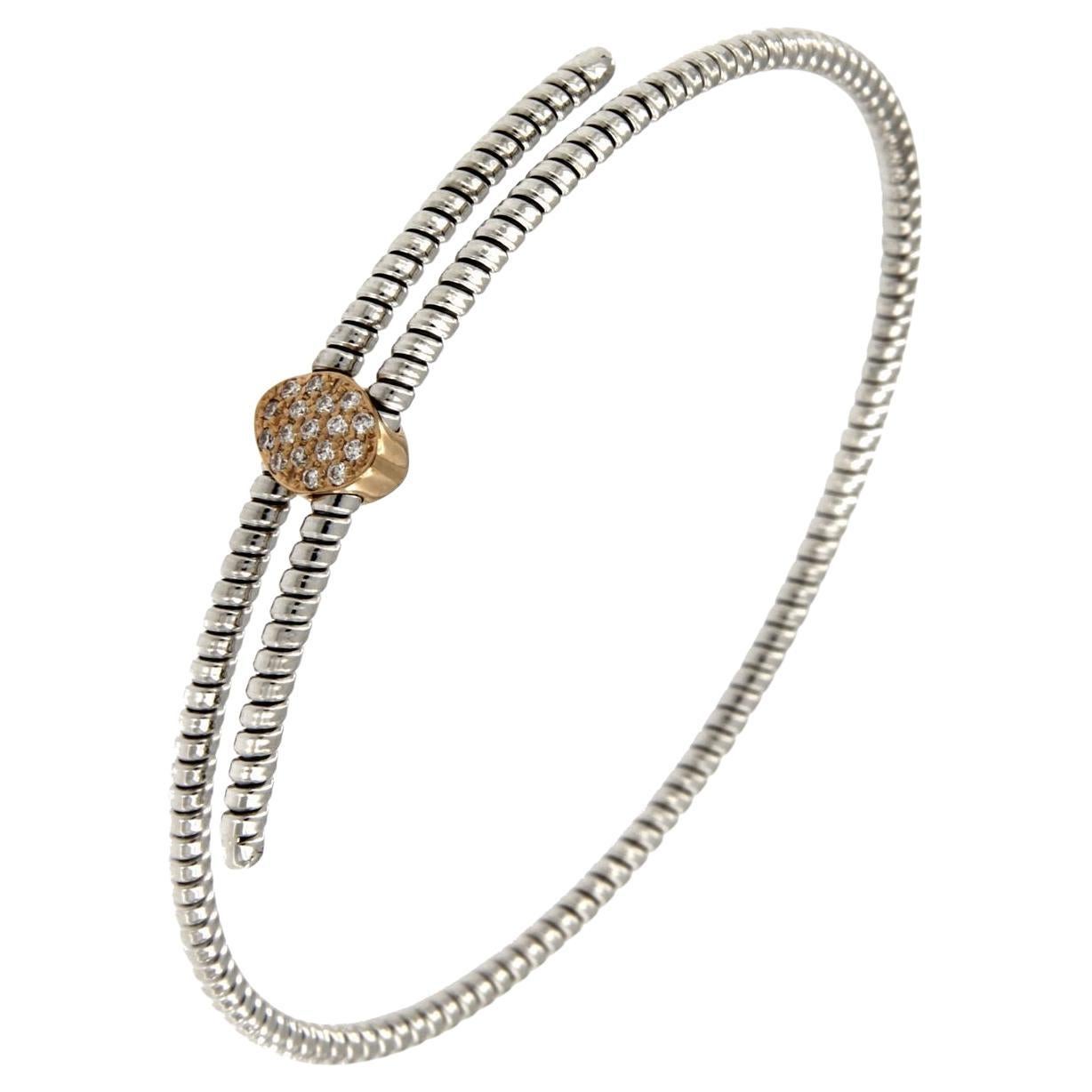 Antora Tubogas Bracciale con diamanti in oro bianco 18 carati Juste Un Clou